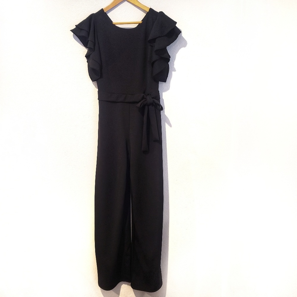 NWT Gibiu Ruffle Sleeve Wide Leg Jumpsuit-Sze L